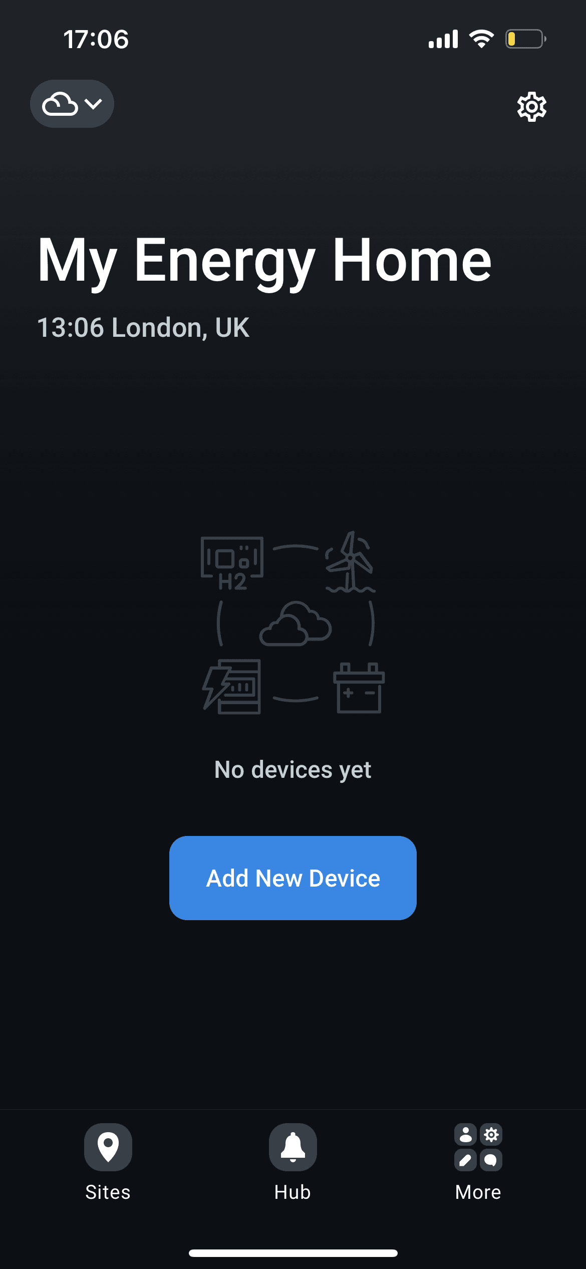 Your site is ready for adding new devices.