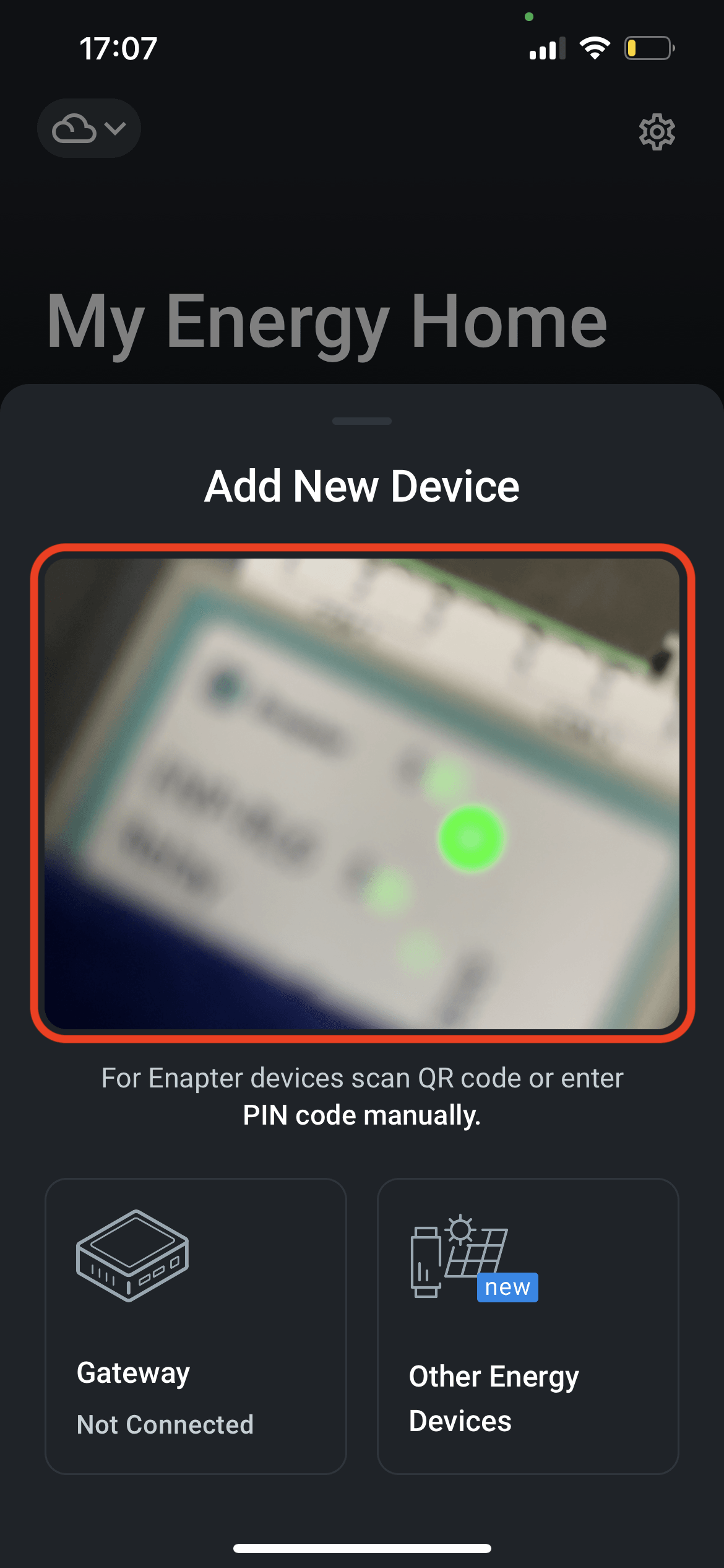 Scan QR code located on the side of ENP-CAN module to initiate Bluetooth connection