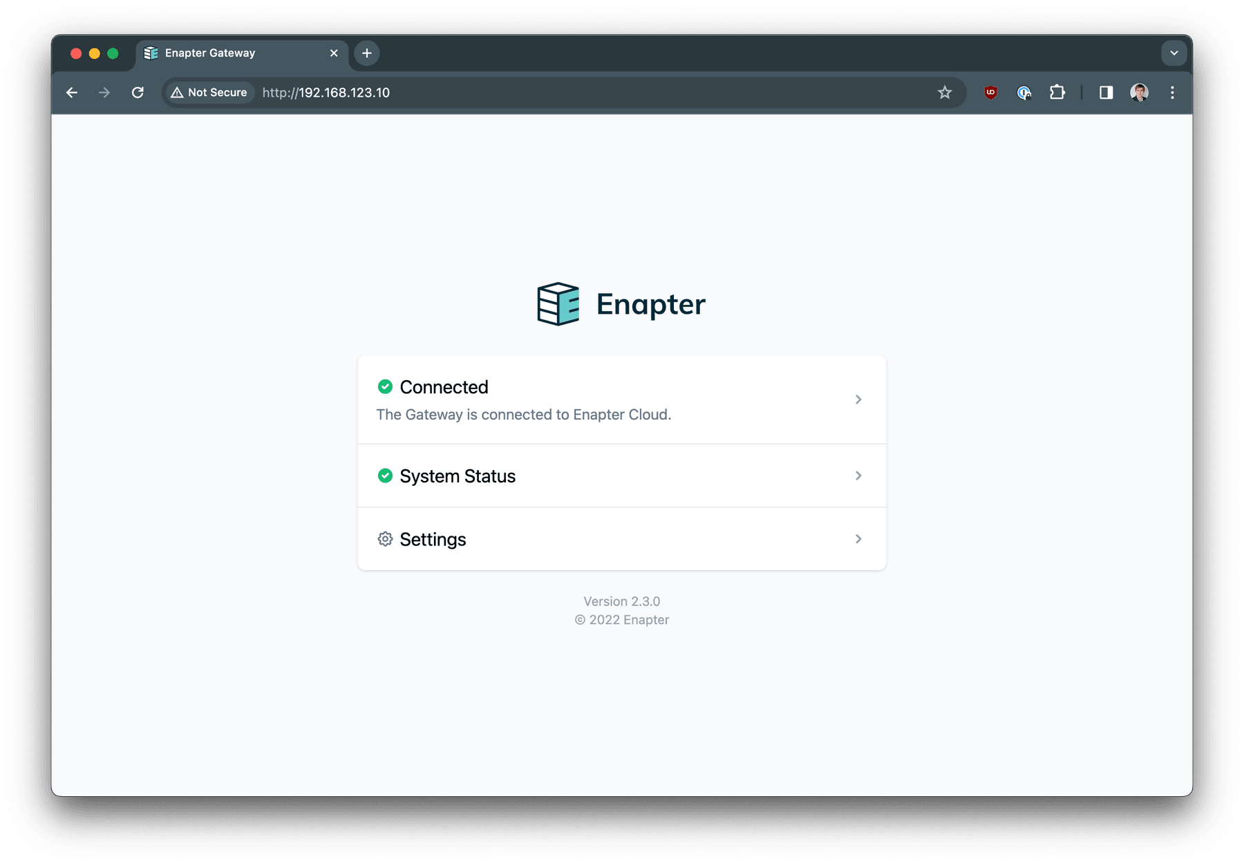 Enapter Gateway connection over WARP Client